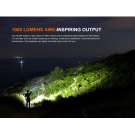 Fenix HL45R 1000 Lumen Zoomable Headlamp, USB-C Rechargeable, 3X AAA Dual Fuel, Gesture Sensing, Adjustable Focus with Floodlight,Spotlight, Red Light and LumenTac Organizer