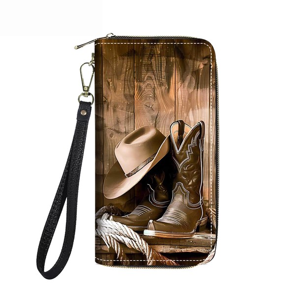FVAENDHIO Women's Large Capacity Wallet PU Leather Zip Around Clutch