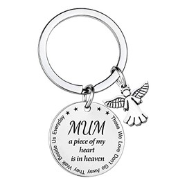 MADHAHEFU Sympathy Keyring For Loss of Mother Bereavement Gift Remembrance Gifts Those We Love Don't Go Away They Walk Beside Us Everyday Mum Memorial Keyring (MUM a piece of)
