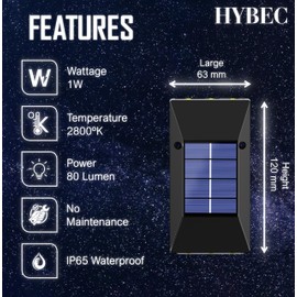 HYBEC - Solar Lamp with Motion Sensor, Motion Sensor Outdoor with Light Solar LED Spotlight Solar with Motion Sensor Outdoor Garden Solar Light with Motion Sensor Solar Lamp Motion Sensor (Pack of 6)