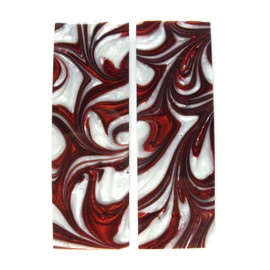 White & Red Pearl Knife Scale Sets