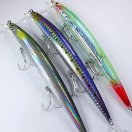 momolures - Shining Minnow Slim 145F Floating Silent Wire Weight Transfer System lure for Saltwater Bass Fishing (3 Pieces Assort #01)