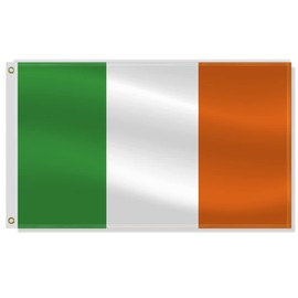 3×5 FT Ireland Flag,Large Irish National Decor,Double Side Digital Printed 75D Polyester Banner With Canvas Header Brass Grommet For Outdoor Indoor Parade Car