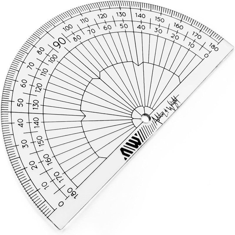Ashton and Wright - 180 Degree Protractor - 10cm -
