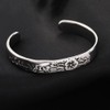 NIGHTCRUZ Vintage Repousse Flower Bangle, Flower Blossom Cuff Bracelet Stainless