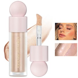 Liquid Highlighter - Contour Face Highlighter Stick/Shimmer Cream Highlighter Makeup, Light Liquid Glitter Luminizer with Cushion Applicator, Natural Looking Liquid Bronzer (02 Starlight)
