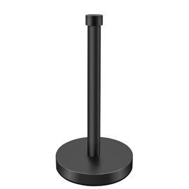 VOTZAAQ Black Paper Towel Holder Countertop, Stainless Steel Standing Paper Towel Holder with Sturdy Non-Slip Base, for Any Space, Matte Black