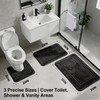 Bathroom Rugs Set 3 Piece Memory Foam Bath Mats Non-Slip