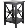 ZenStyle X-Design Side/End Table with 3-Tier Storage Shelves for Bedroom,