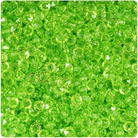 BeadTin Lime Transparent 6mm Faceted Rondelle Craft Beads (1350pcs)
