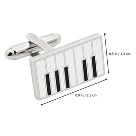 Holibanna 1 Pair Piano Buttons Cufflinks Inverted Black White Cufflinks Grand Music Cufflinks Men Shirt Accessories for Clothing Storage Travel Box Special, Metal, Alloy