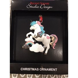 STUDIO Design 2023 Christmas  Unicorn Rainbow xmas  Tree ornament new