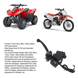 Tbest Robuste Doppelte Bremshebelbaugruppe mit Daumen Gaszug Für Atv Quad Motorisiertes Fahrrad Kompatibel 50 90 110 150 250 Modellen