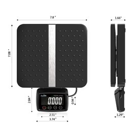 ACNHLI 66 Pound Digital Shipping Postal Scale, Black, Including Product Manual and Adapter, Suitable for Warehouses, Homes, Office Spaces, and Courier Companies