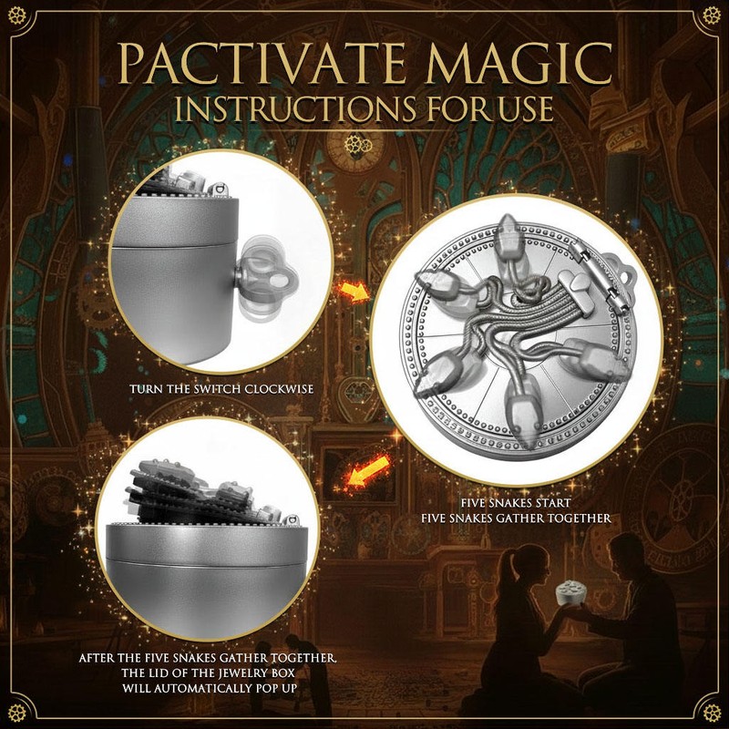 Mechanical Mystery Puzzle Box with Serpent Gate, Wizard Academy Kinetic