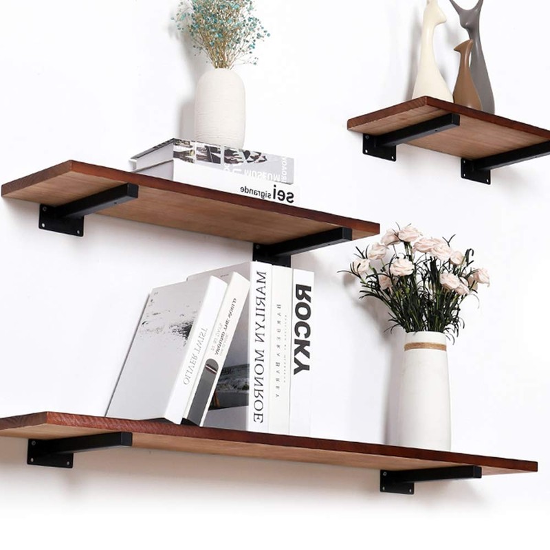 Luomorgo- 4 Pcs 8 Floating Shelf Bracket Stainless Steel Heavy
