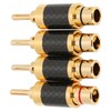 4Pcs Banana Plug Brass Gold Plated Black Carbon Fiber Shell