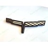 AUTO 2PC Black FRONT NOSE Rear Gas Lid Crossed Black