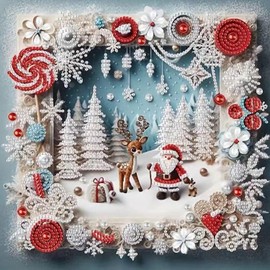 CLYCTIP Diamond Painting for Adults, Diamond Kits for Adults, Diamond Art Kits for Home Wall Decor 30 cm x 30 cm (White)