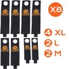 8 Velcro Fasteners for Storage, 3 Different Sizes, 2 x