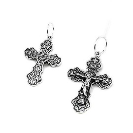 NKlaus K101 Jesus Cross Pendant 925 Silver Orthodox Faith Symbol, Sterling Silver, No Gemstone