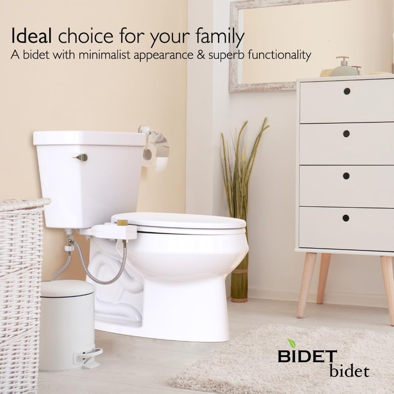 BIDETbidet Left/Right Reversible FRESH WATER Non-Electric Ultra-Slim Toilet Attachment, Ability