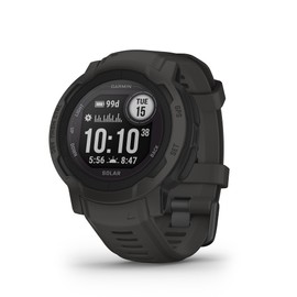 Garmin Instinct 2, Solar Graphite - Reloj GPS Solar Resistente y Conectado - Carcasa de 45 mm                                                         