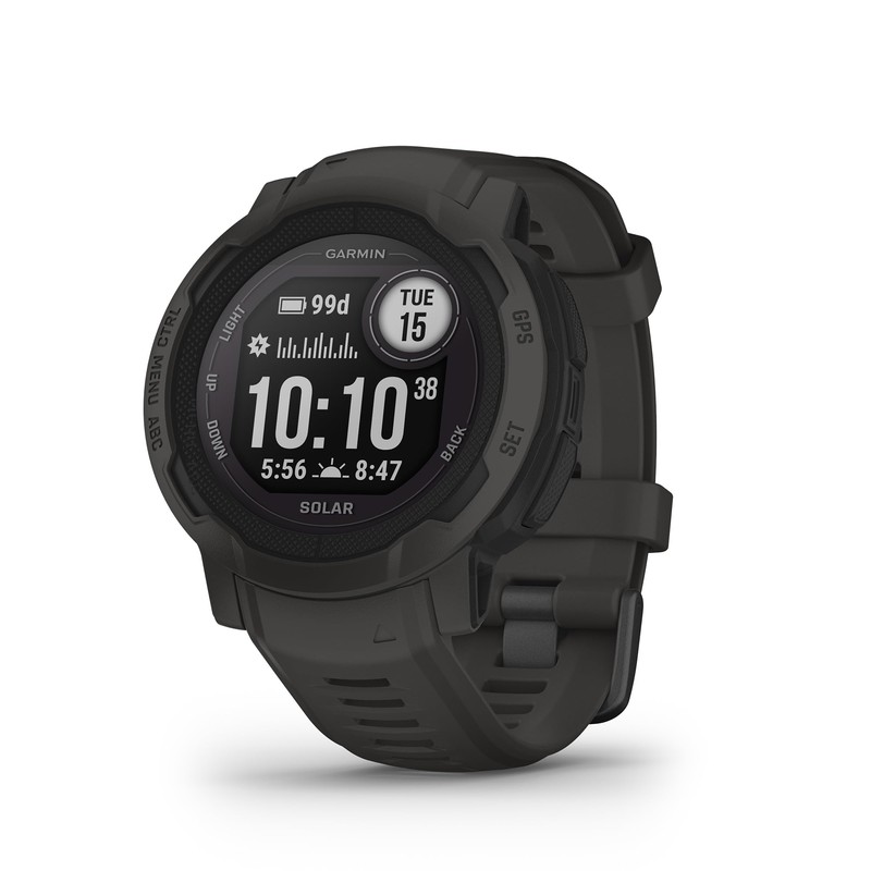 Garmin Instinct 2, Solar Graphite - Reloj GPS Solar Resistente