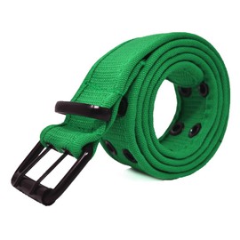 Glory Max Unisex Casual Canvas Belt Double Hole Grommet Adjustable Web Waist Belts (Green, Medium (32"-34"))