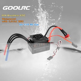 GoolRC Brushless Motor Upgrade Waterproof 3660 3300KV Brushless Motor with 60A ESC Combo Set for 1/10 RC Car Truck