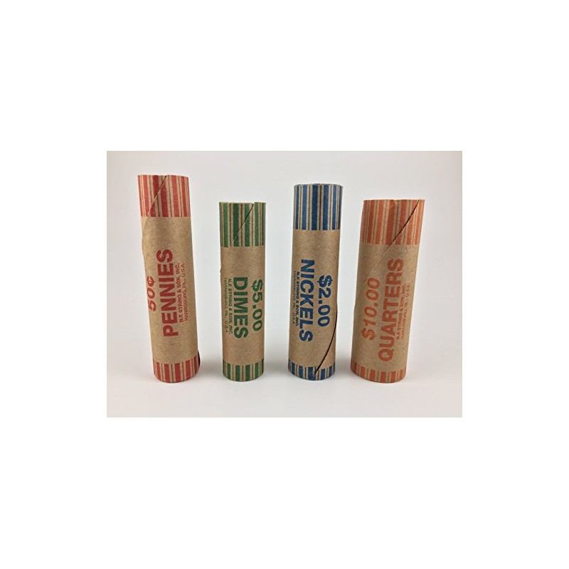 N.F. String Assorted Preformed Coin Wrappers, 100 Count