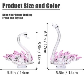 XMGZQ Anniversary Crystal Swan Gifts for Wife,Wedding Anniversary for Couple,Glass Swan Figurine,Valentines Day Present Romantic Gifts Birthday,Christmas,Birthday,Party, for Her Him