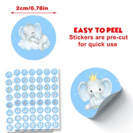It’s A Boy Welcome Home Cute Cartoon Elephant Labels Stickers Animal Zoo Theme Decor for Boy Prince Wild One Safari 1st Birthday Party Decorations Baby Shower Supplies Gift 240 PCS Photo Booth Props