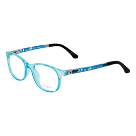 Calabria Enhance 4132 Kids Oval Blue Light Blocking Reading Glasses +0.50 Blue Crystal Black Girls