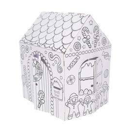 Anderson's Gingerbread Playhouse, Color and Personalize Holiday Treats, Snowflakes, Fun Canvas for Stickers, Markers, Crayons, or Paint, Fort, Tent, Reading Nook, Fold-Out Doors & Windows, Kids