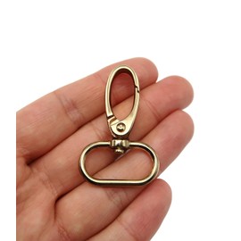 Swivel Lobster Claw Clasps 1 Inch 15pcs Gold - Heavy Duty Metal Clasps with Secure Lock, Curved Snap Hooks for Bags, Jewelry Making, Keychains, Lanyards & DIY Craft Supplies