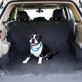O SHI CAR Car Seat Cover for Dogs SUV Cargo Liner, Waterproof Pet Cargo Cover Dog Seat Mat for Sedans Vans with Bumper Flap Protector, Non-Slip, Large Size Universal Fit, Black