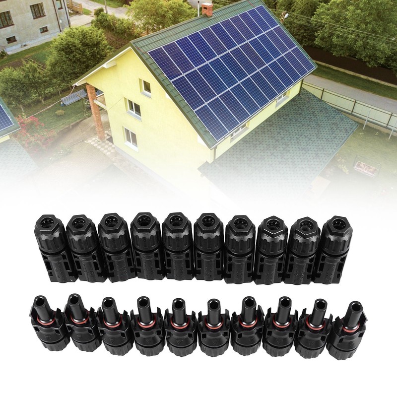 10 Sets Solar Panel Connector Flame Retardant DC 1000V Male