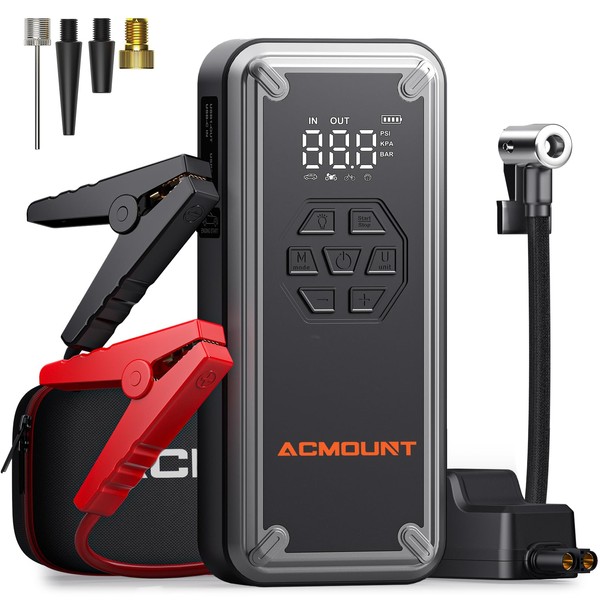 Acmount W160 Jump Starter with Air Compressor, 5000A Car Jump
