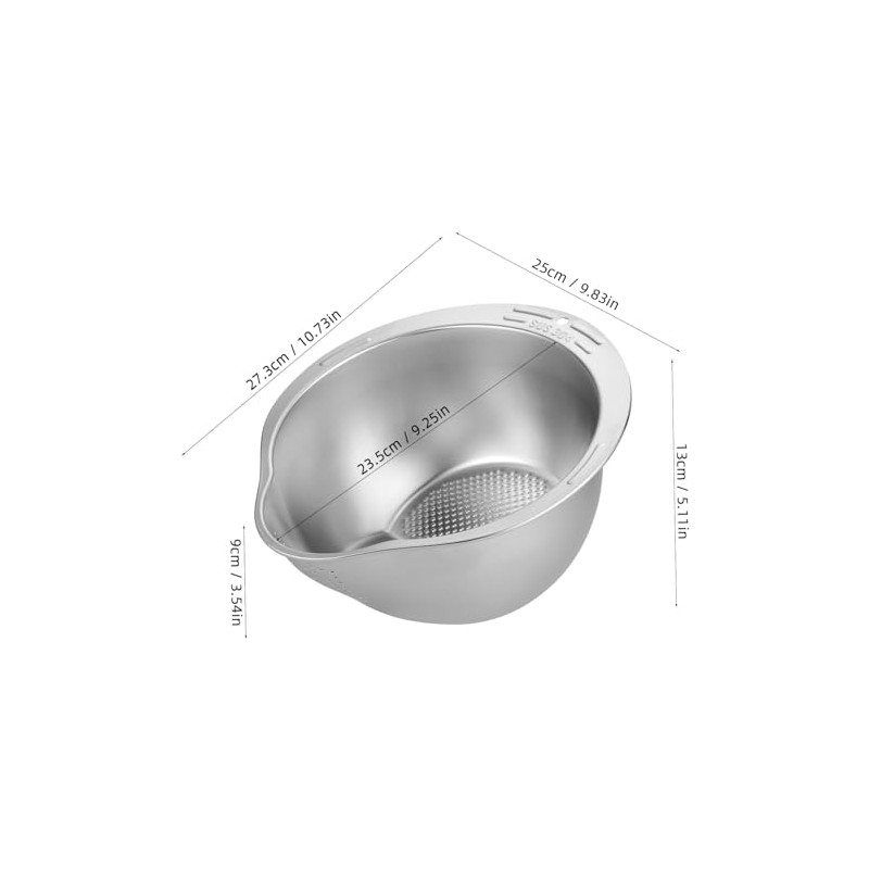 Stainless Steel Rice Washer and Strainer Bowl, Large Capacity Kitchen