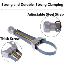 Oil Filter Wrench with Metal Strap, Belt Wrench for Removal, Oil Filter Removal Tool Strap, Adjustable Adjustable Oil Filter Removal Tool for Oil, Car, Truck, 60 mm to 120 mm