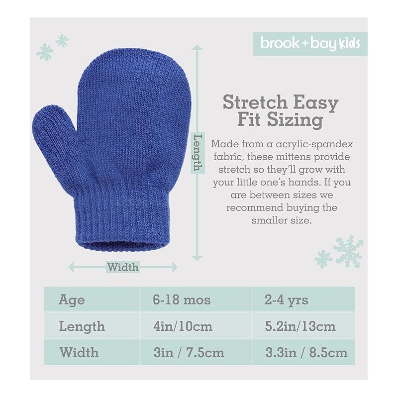 Brook + Bay Toddler Mittens - Kids Magic Gloves Knit