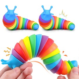 Yolistar Pack of 2 Fidgets Slug Toy, Funny Flexible Creative Snail Toy for Children Adults, Flexible Decompression Snail for Relaxing, Garden Ornament