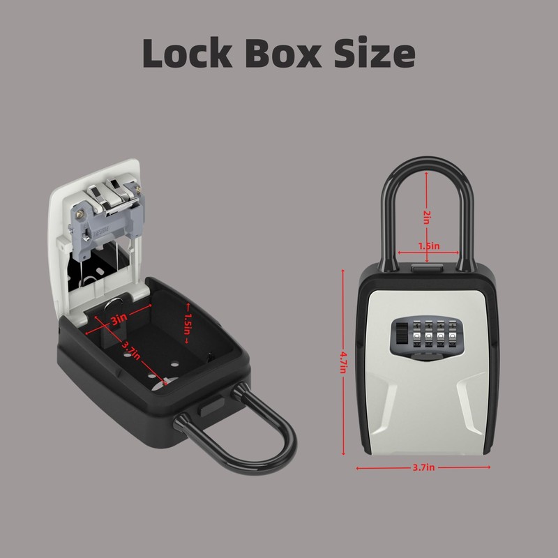 Decruil Lock Box for Keys with Code, Wall Mounted and