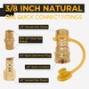 3/8 Inch Natural Gas Quick Connect Fittings Kit, LP Propane