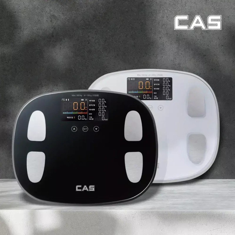 Cass 카스 스마트체중계 BFA-S9 체지방 대형한글화면 가정용체중계 [화이트] CAS Smart