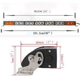 38 Inch 210w Amber White Led Light Bar Off-Road Single Row Combo Beam Dual Color Driving Light Bar for SUV ATV Truck Boat