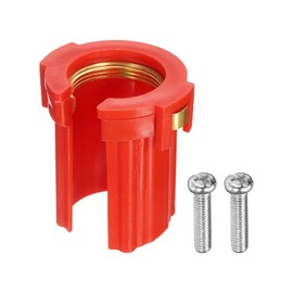 sourcing map Faucet Mounting Nut, Hot and Cold Faucet Lock Anti-Loosening Nut Fixing Tool for Kitchen Bathroom (Red)