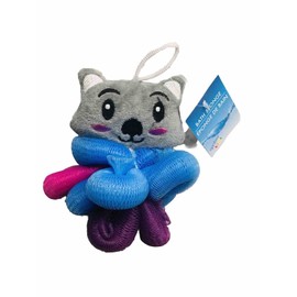 Cute Animal Face Kids Bath Loofahs Balls for Baby Girls Boys Mesh Shower