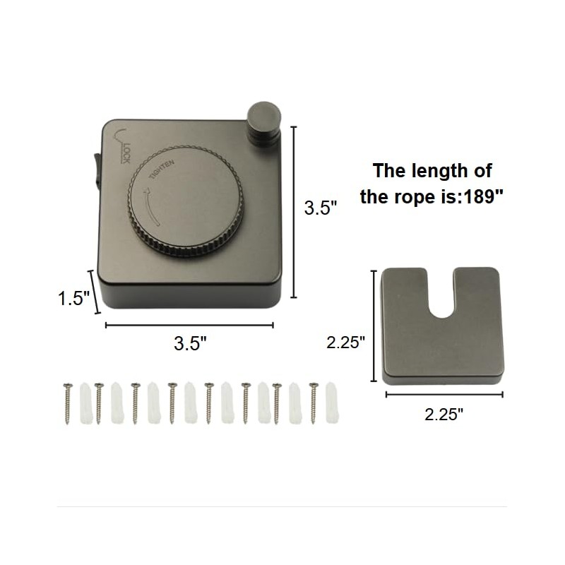 Retractable Clothesline 15.75-Foot Heavy-Duty Clothesline Wall-Mounted Anti-Sag Design for Indoor
